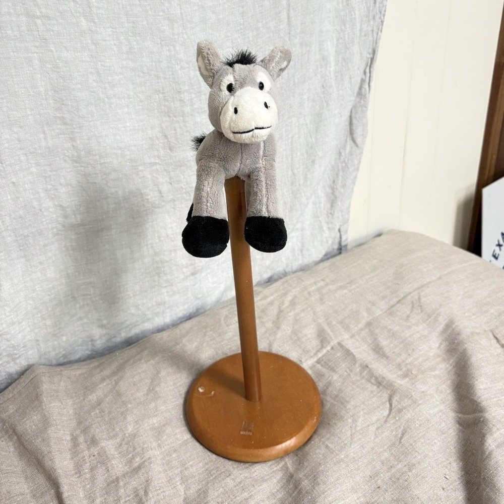 Wild Republic Small Donkey Stuffed Animal Plush Gray Black White‎